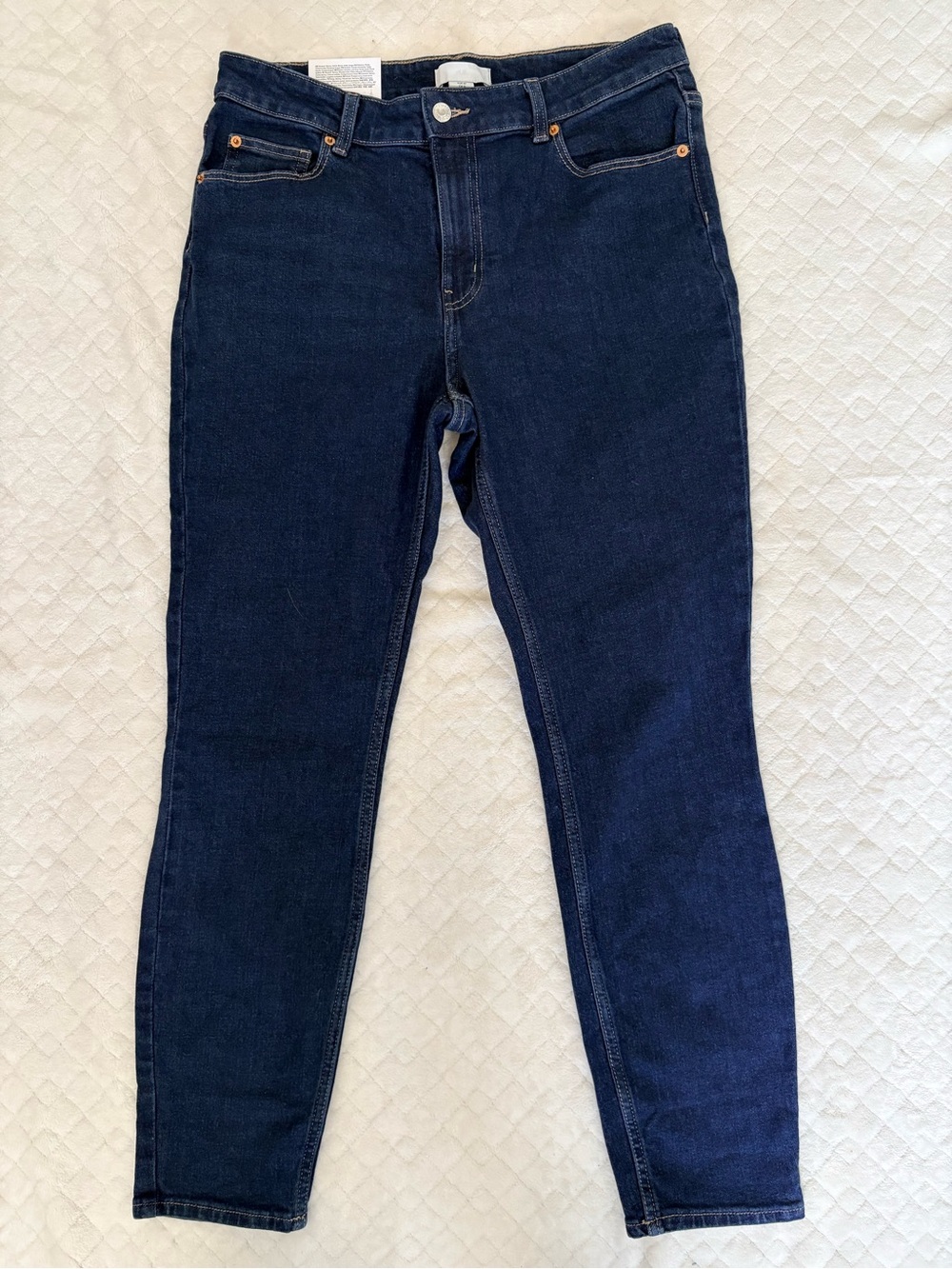 H&M Dark Wash High Rise Straight Leg Jeans NWT Size 14